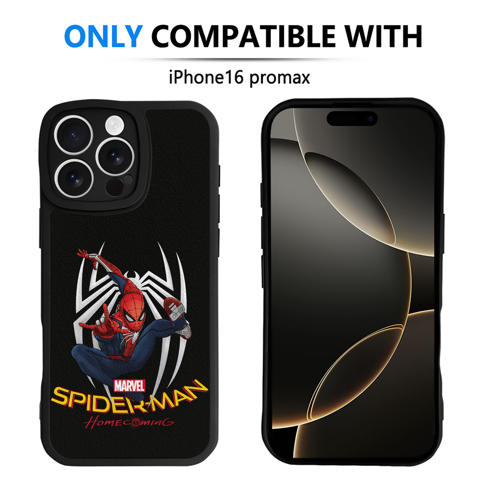 Spider Man スパイダーマン 【iPhone 16シリーズ対応】シリコンスマホケース（レザー調） 材質：シリコン